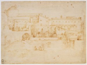 Uitzicht op de kerk en het klooster van Santa Croce, Florence